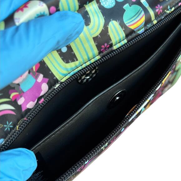 Tawi Sugar Skull Mexican Themed Bright and Colorful Wristlet Clutch Handbag - Picture 6 of 10